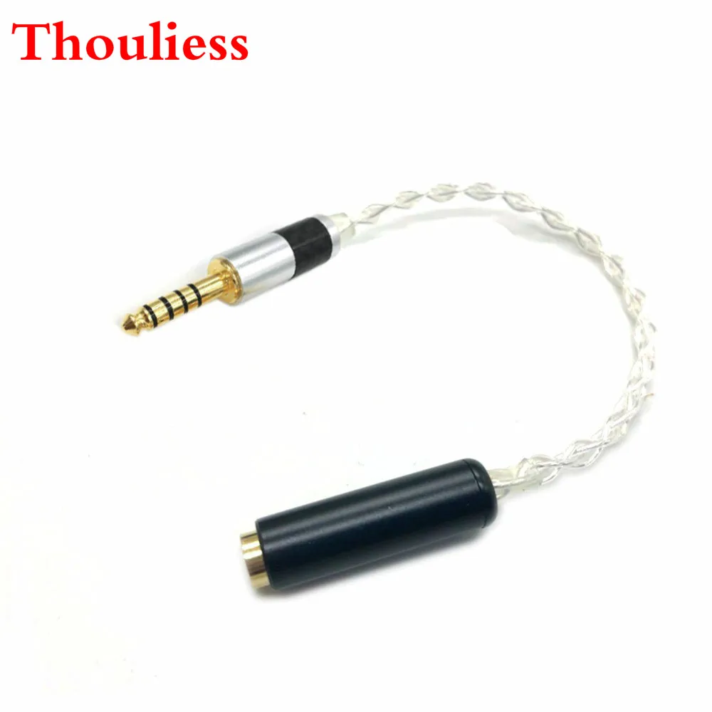 10cm 2.5mm TRRS Balanced to 4.4mm Balanced Female Silver Copper headphone cable 