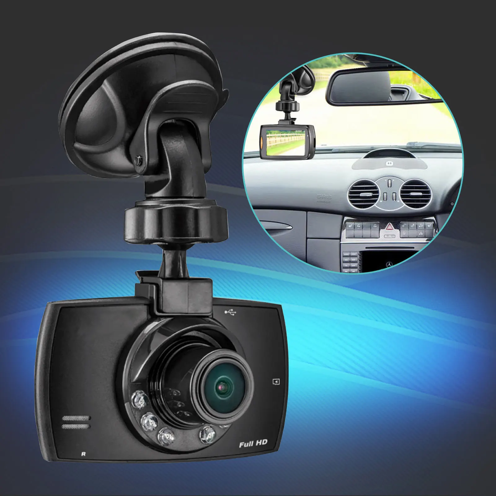 2,7 дюймовый автомобильный видеорегистратор камера Full HD 1080P 140 градусов широкоугольная камера ночного видения монитор парковки с g-датчиком
