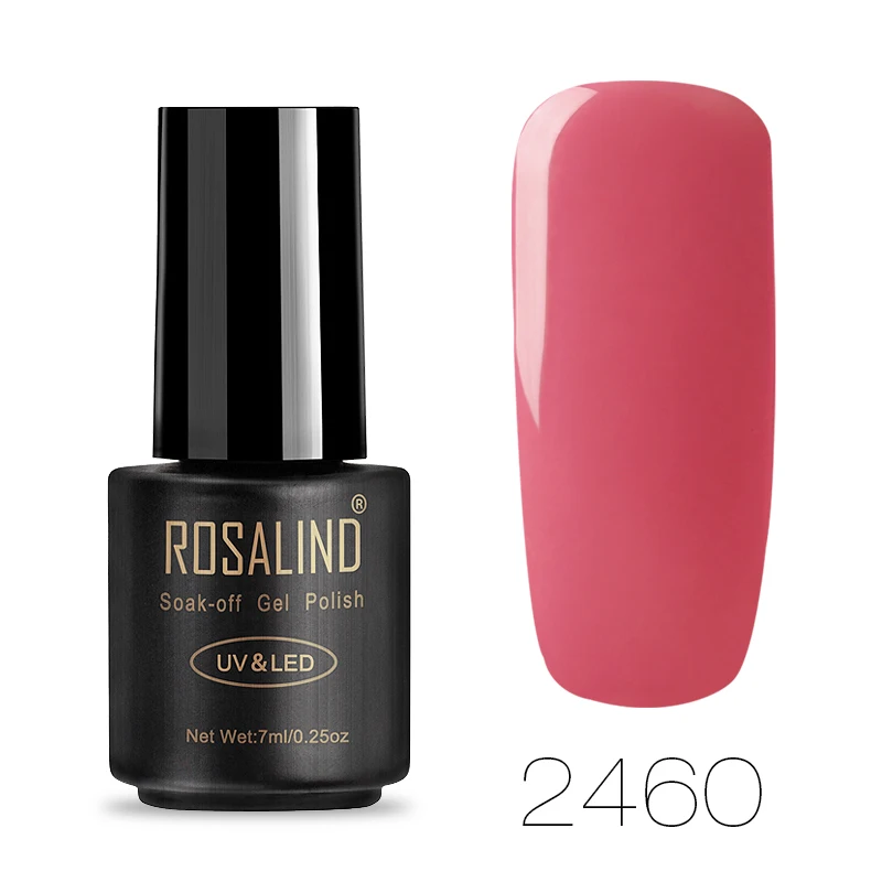 2460 Гель-лак для ногтей ROSALIND УФ-основа под лак гибридные Лаки Vernis Полупостоянный гель лак для маникюра ногтей - Цвет: 2460