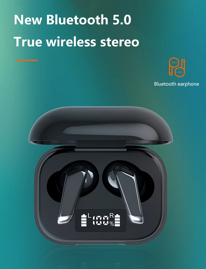 TWS Bluetooth Headphones LED True Wireless Headphones with Touch Control with Microphone Waterproof Sports Headphones for Xiaomi