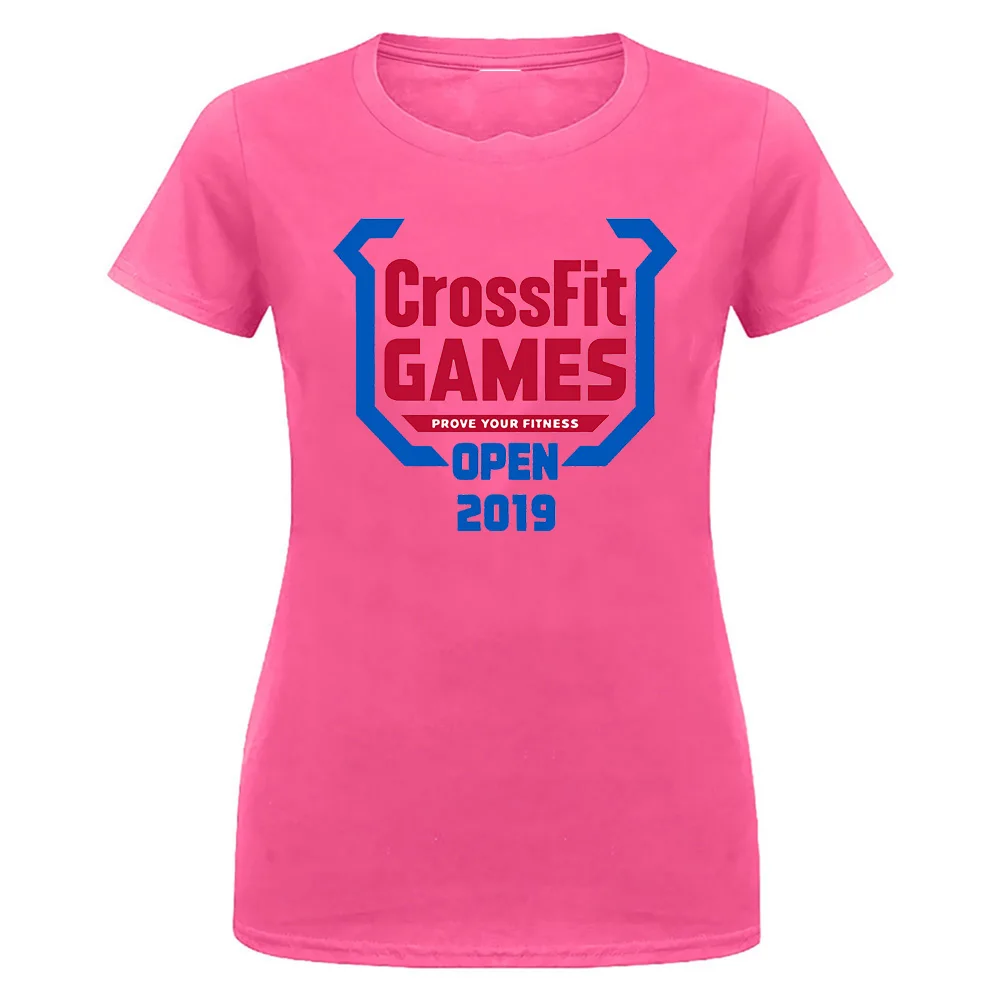 women pink Crossfit игры Открытый Фитнес Женская Мужская футболка короткий рукав S 2Xl футболка из дышащей ткани - Цвет: women pink