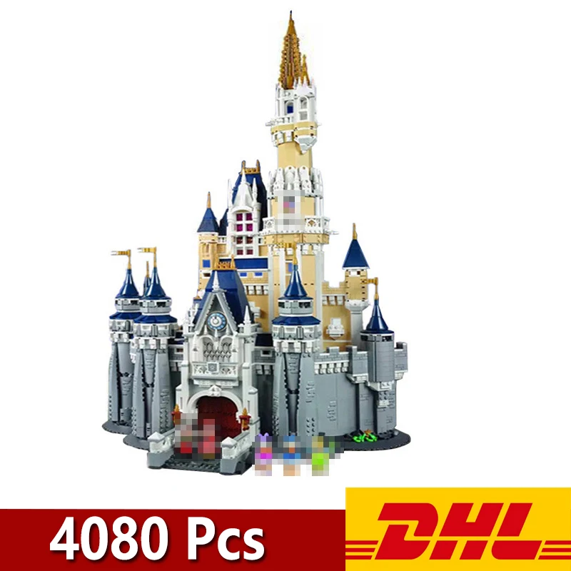В наличии строительные блоки 16008 Disneys замок с RC LED светильник 71040 71044 4080 шт наборы