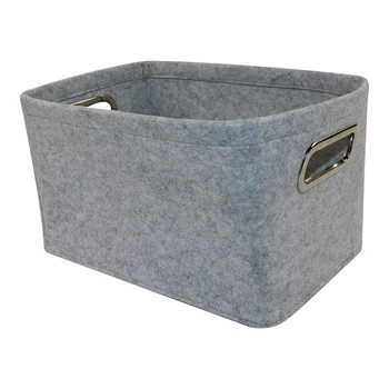 

Folding Storage Basket Light Gray Felt Bedroom Closet Clothing Toys Dirty Clothes Storage Sundries Book Fashion Home Storage