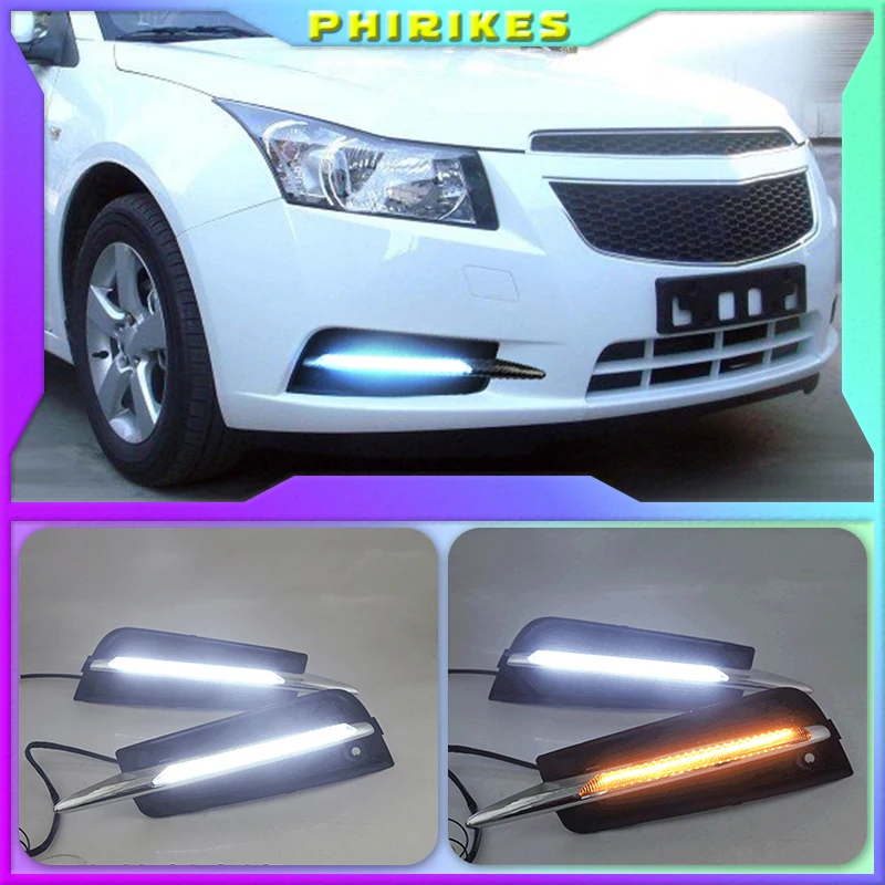 car for chevrolet cruze 2009-2013 DRL Driving Daytime Running Light fog lamp Relay Daylight styling yellow turn signal |