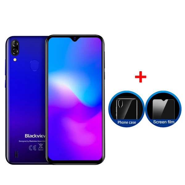 Blue add Film Blackview A60 Pro 4080 мАч смартфон 6,08" Дроп мобильный телефон Android 9,0 3 Гб ram двойная камера заднего вида 4G LTE - Цвет: Blue add Film