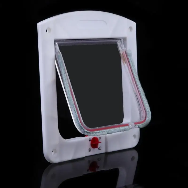 

4 Way Lockable Dog Cat Kitten Door Security Flap Door ABS Plastic Animal Small Pet Cat Dog Gate Door Pet Supplies New Arrival