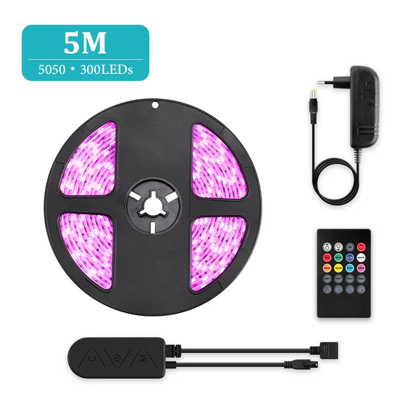 Светодиодный светильник RGB 5 м/10 м 2835/5050 водонепроницаемая светодиодная лента с пультом дистанционного управления и Bluetooth контроллером для домашнего декора светильник ing - Испускаемый цвет: 5050 300LEDs 5M