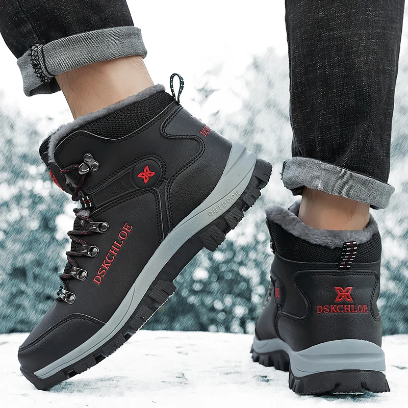 SKINDEEP High-top Waterproof Non-slip Cotton Shoes Men's High-quality Warm Round Toe Snow Boots