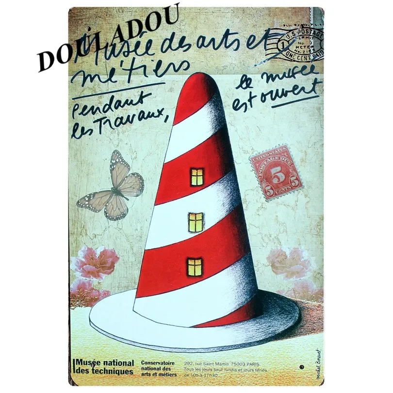[Douladou] табличка с Эйфелевой башней, украшение, Париж, Франция, винтажная металлическая жестяная вывеска, бар, паб, ретро табличка, плакат, украшение стены 30*20 см - Цвет: 2