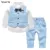 Top and Top Spring&Autumn Baby Boy Gentleman Suit White Shirt with Bow Tie+Striped Vest+Trousers 3Pcs Formal Kids Clothes Set 1