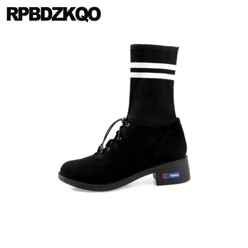 

ankle shoes big size tall designer high heel knit long chunky 10 thick over the knee thigh boots for plus women sheepskin black