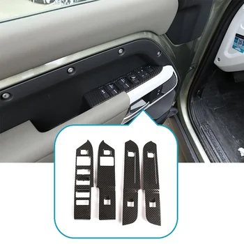 

LHD&RHD ABS Carbon Fiber Car Inner Window Lifter Switch Button Trim For Land Rover Defender 110 130 2020 Car Accessories