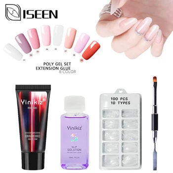 

4pcs/set Polygel Nail Kit Builder Gel Nail Tip Form Quicking Building Nail Art Tools Kit Nail Extensions Hard Jelly Gel Manicure