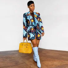 Blazer imprimé ciel étoilé pour femmes, Streetwear Sexy, col cranté, manches longues, vêtements d'extérieur, bureau, manteaux en laine à boutons 