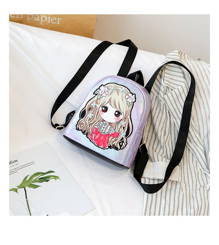Cartoon Princess Backpack Casual Children GIRL'S School Bag Pearl Backpack Mini Japanese Korean Double Back