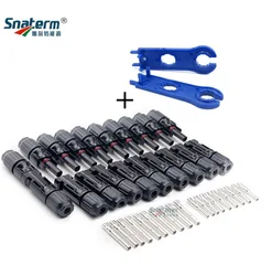 Solar Photovoltaic Panel Adaptor Cable - Five-Way Y-Type Connector for Parallel Battery Connection (10pairs with Spanner)