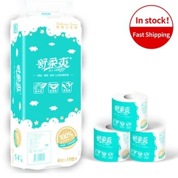 

10 Rolls Toilet Roll Paper 4-layers Soft Toilet Paper Comfortable Bath Tissue Rolling Paper for Bathroom Kitchen Accessorie