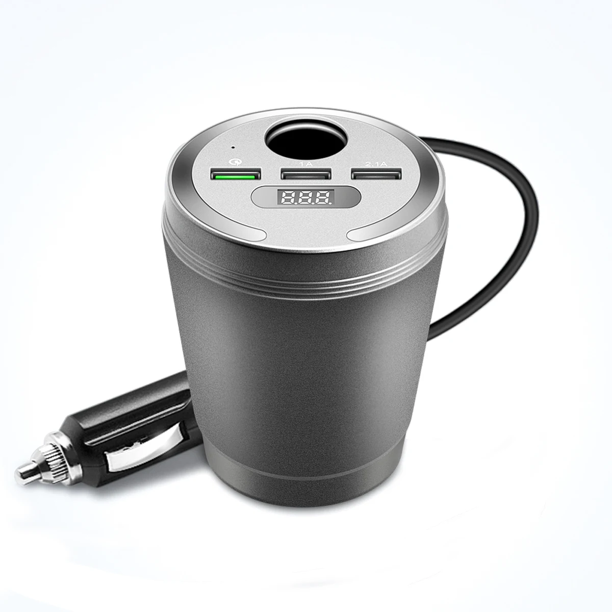 

3 USB Ports Car Cigarette Lighter Charger Cup Power Adapter LED Power Display Phone Quick Charger USB Hub for Dash Cam GPS Phone