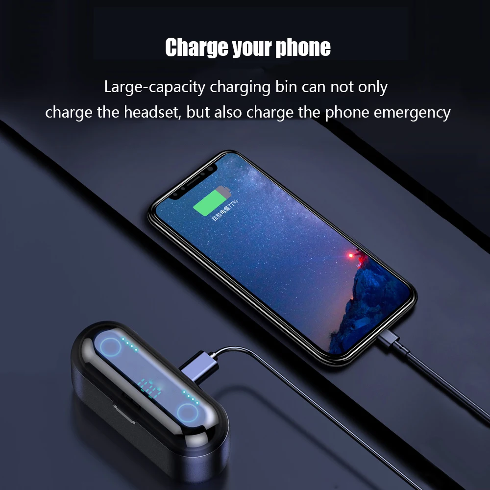 YEINDBOO F9 Bluetooth 5,0 TWS настоящие беспроводные наушники, спортивные наушники, HiFi бас стерео гарнитуры, IPX6 Водонепроницаемый