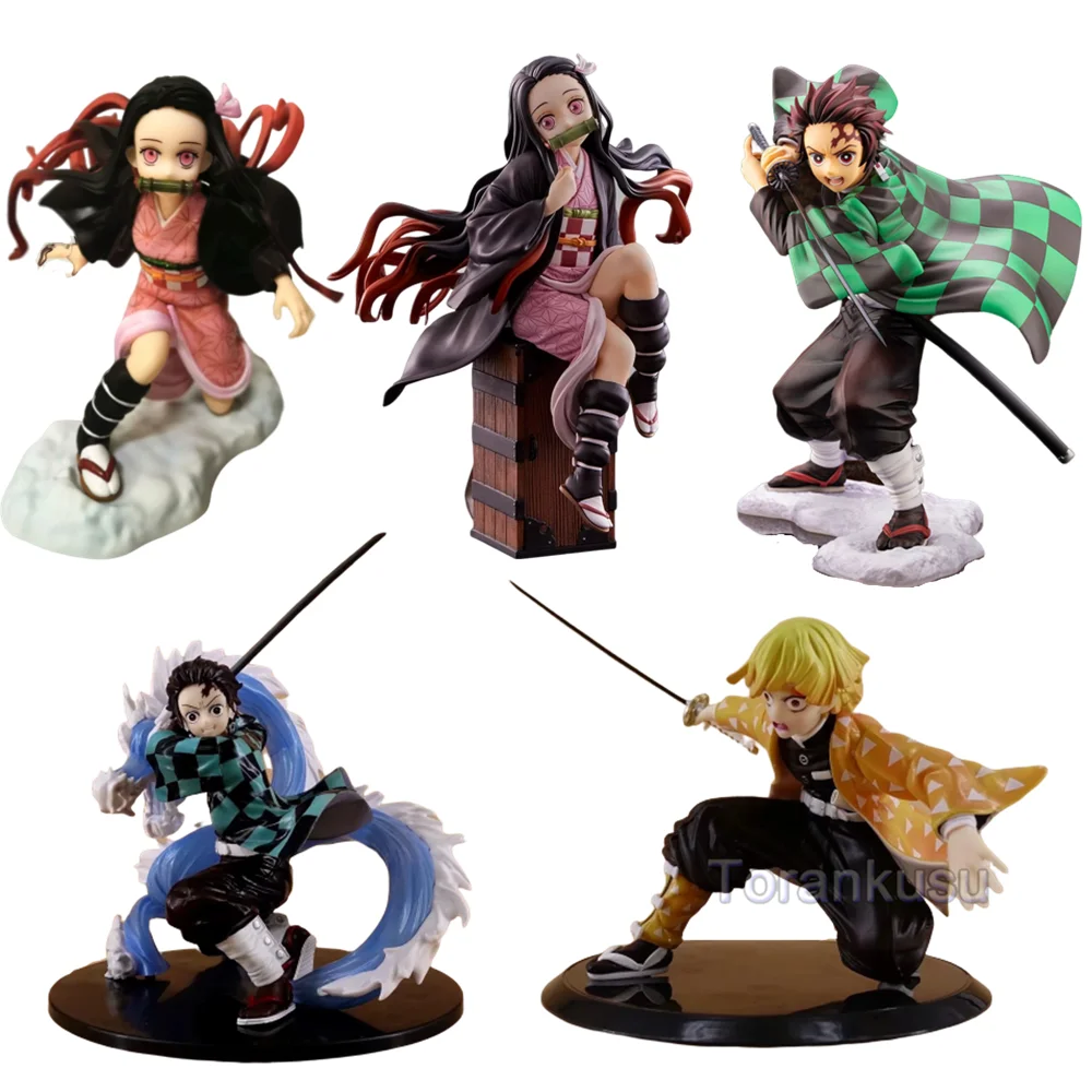 Kimetsu no Yaiba Action Figure Kamado Tanjirou Nezuko Zenitsu Demon Slayer Figma Hot PVC Toys Anime Figurine Change Model Doll