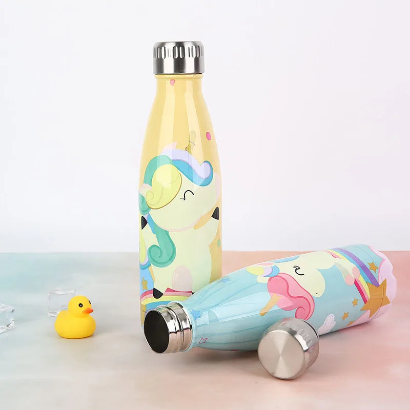 Custom Cartoon Unicorn бутылка для воды с логотипом термос из нержавеющей стали