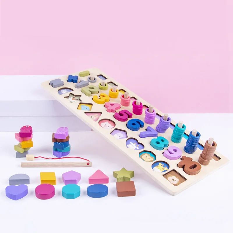 Детские Eduactional игрушки Macaron Цифровая форма логарифмическая доска Монтессори
