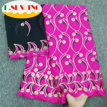 

Latest African Cotton Lace Fabric High Quality Nigerian French Pure Cotton Embroidery Swiss voile Lace Fabrics 5Yards 090135