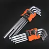 LAMEZIA 9pcs Carbon Steel Double-End Screwdriver Hex Set Spanner Allen Key Hexagon Flat Ball Torx Star Head Wrench  Hand Tool ► Photo 2/6