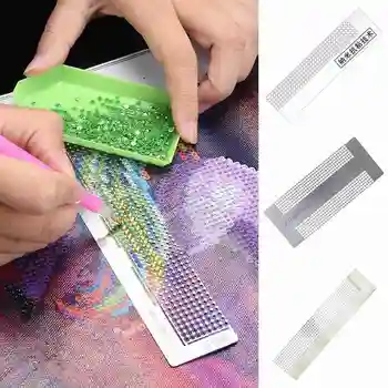 

diamond painting ruler Stainless Steel Diamond Painting Drawing Ruler Dot Drill Diamond Embroidery Mesh Ruler Embroidery Tool