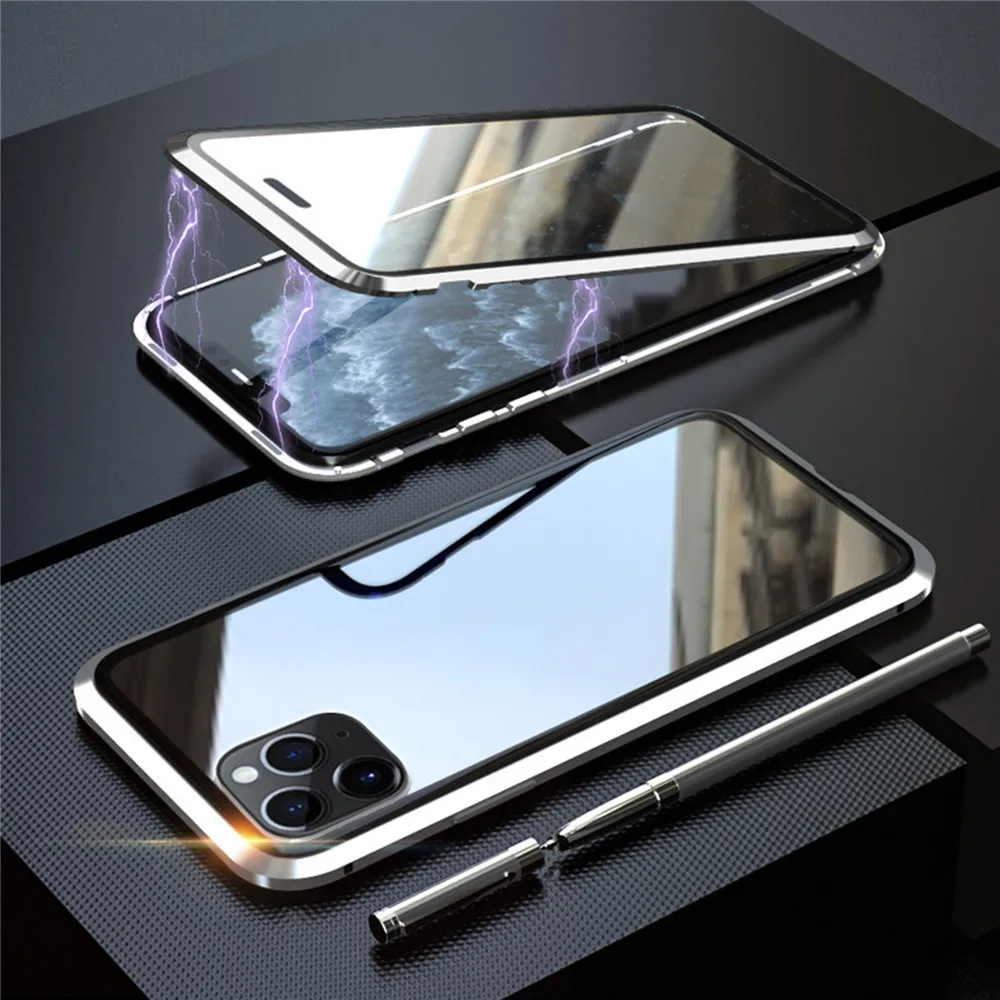 Для iphone 11 двухстороннее прозрачное закалённое стекло Магнето корпус телефона защитный чехол для iphone 11 Pro для iphone 11 Pro Max