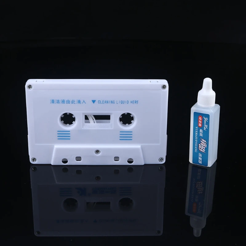 Wet Type Cassette Tape Head Cleaner + Demagnetizer for Audio deck players cassette tape cleaner