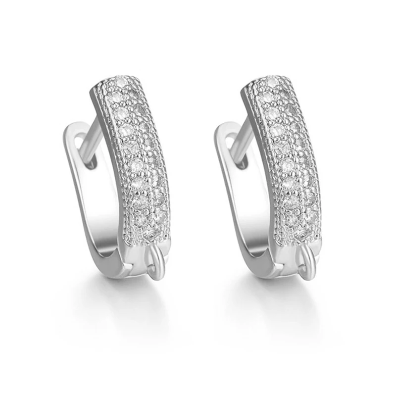 White Gold Juya, сделай сам, кубический цирконий, серьги, крючки и застежки, аксессуары для женщин, модные Висячие серьги, материал для изготовления - Цвет: White Gold