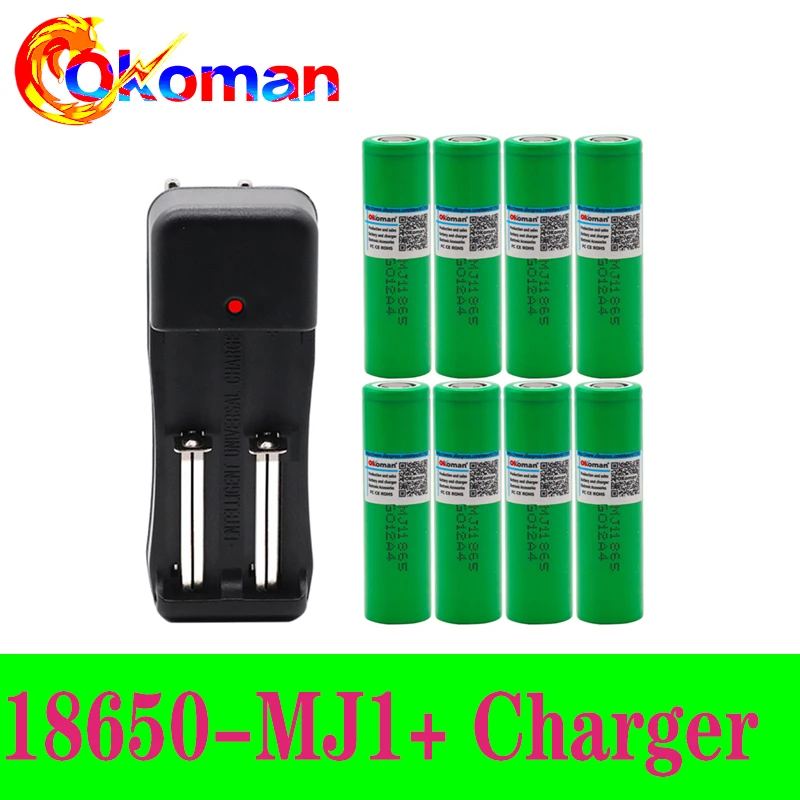100% New Original MJ1 3.7v 3500mah 18650 Lithium Rechargeable Battery For battery pack power tool Flashlight batteries +charger |