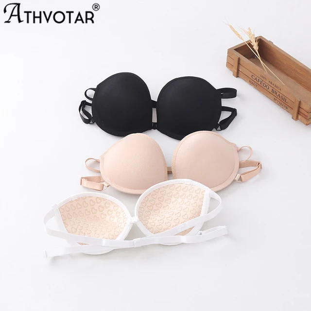 ATHVOTAR Women Invisible Bra 1/2 Cup Push Up Strapless Bras Without Straps  Sexy Bralette Brassiere Solid Lingerie - AliExpress