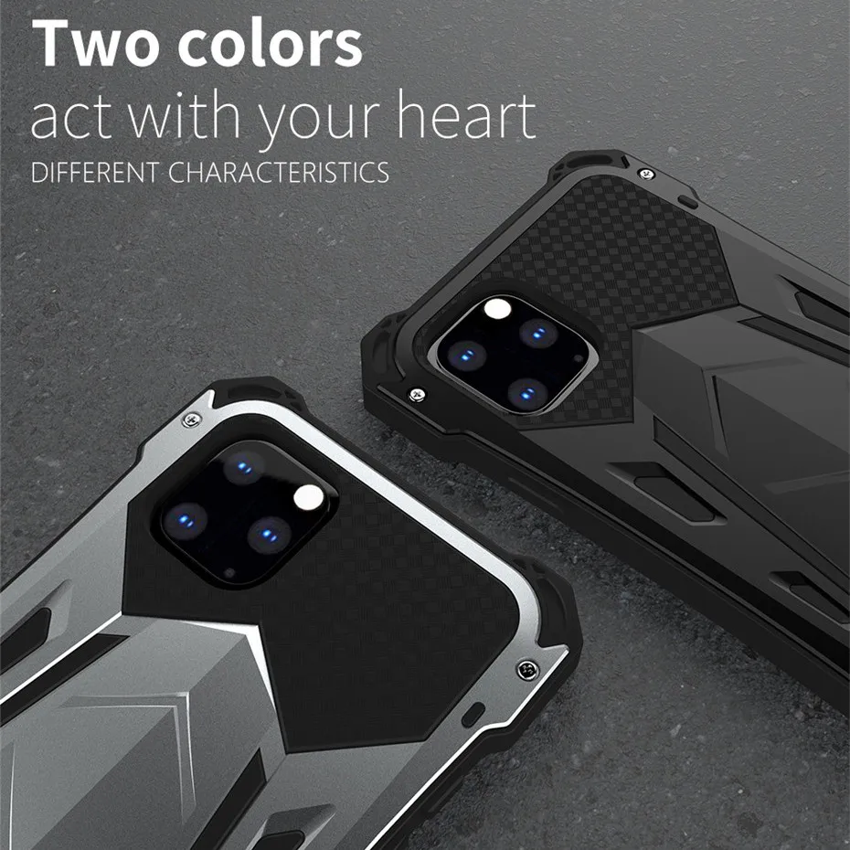 R-JUST для iPhone 11 Pro Max iPhone 11 чехол Роскошный Doom Armor Duty противоударный алюминиевый металлический чехол для iPhone 11 Pro