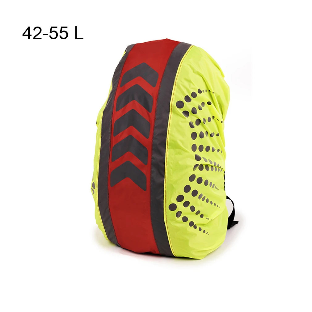 IKSNAIL 20-55L New Reflective Backpack Sport Bag Covers Rain Cover Backpack Outdoor Riding Dustproof Waterproof Rainproof Covers - Цвет: Red C 42-55L