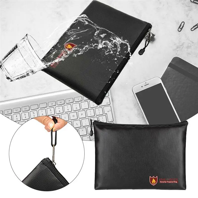 1pc 34*25CM Document Pouch Bag Portable Fireproof Waterproof Safe Home Office Storage | Дом и сад