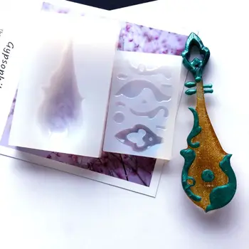 

4Pcs Musical Instruments Silicone Molds Kit Guqin Guzheng Pendant UV Resin Mold