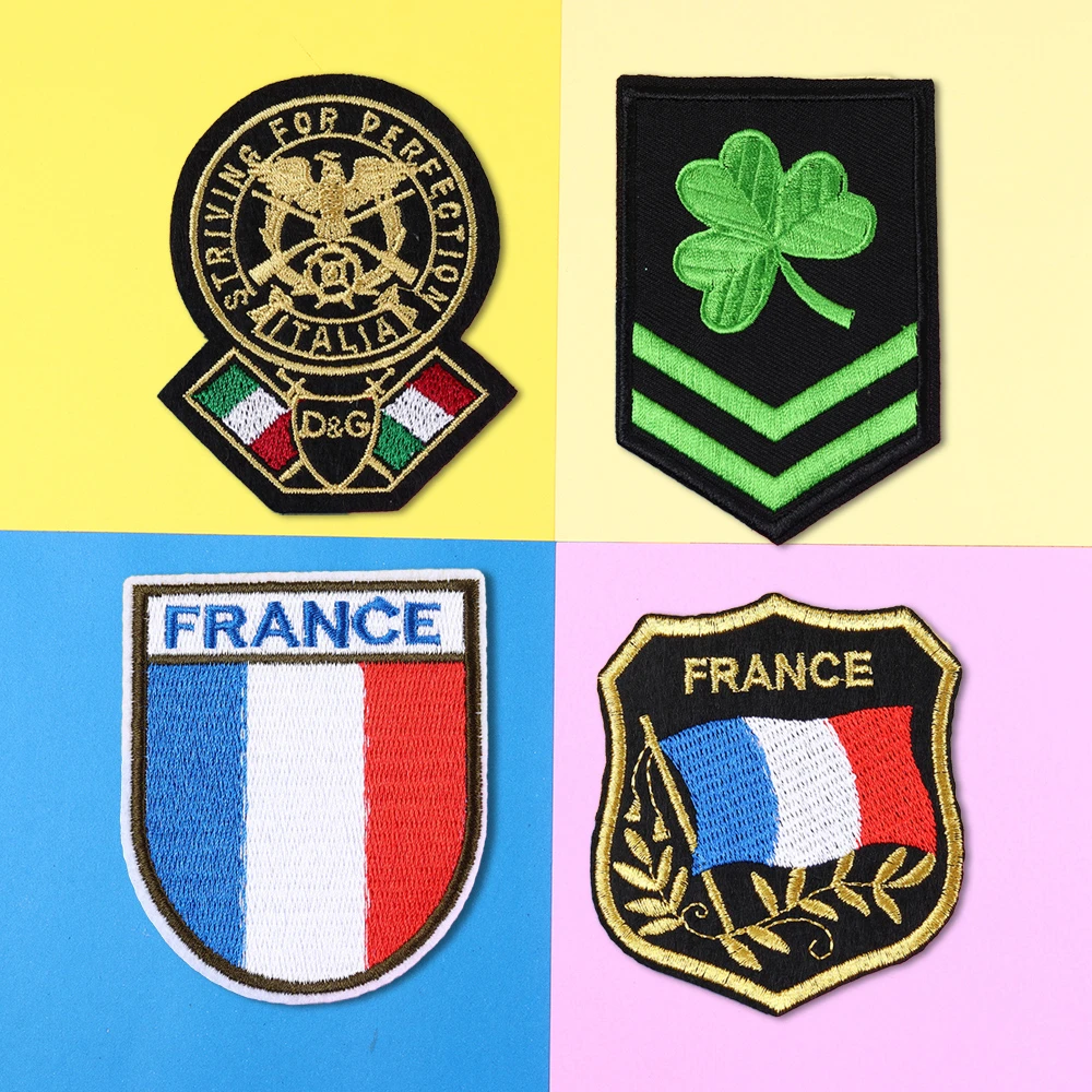 Lucky grass epaulet Embroiderednational flag Patches DIY одежда Лоскутные патчи пальто брюки сумки