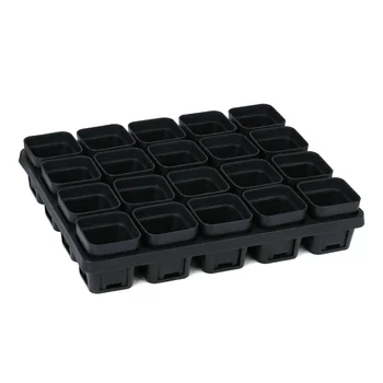 

37 X 30 X 5.5cm Extra Strength Seedling Starter Trays Plastic Seed Kit Insert Propagation With Grids Tray And FlowerPot - White