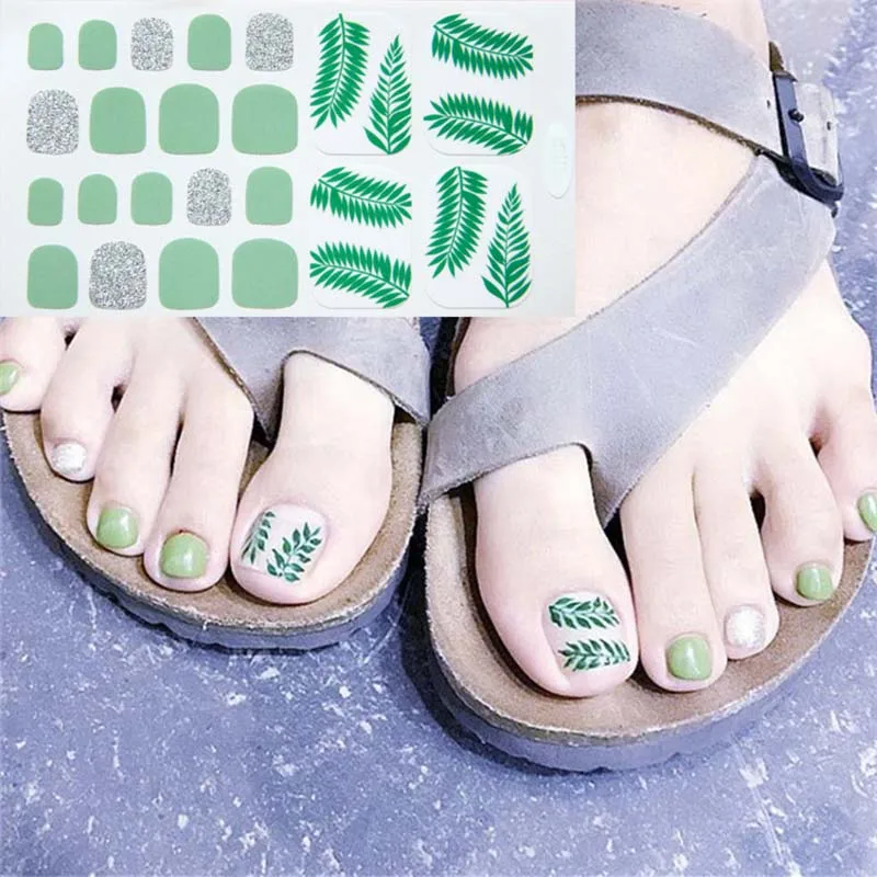 

D35 Toe Nail Wraps Toe Nail Stickers Smile Pattern Summer Style Polish Waterproof Manicure Feet Decorations