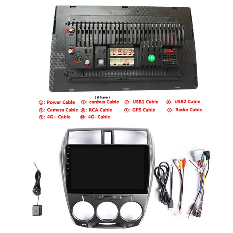 Top 10" 2.5D IPS Android 9.1 Car DVD Multimedia Player GPS For Honda CITY 2008 2009 2010 11 12 2013 radio DSP 32EQ stereo navigation 5