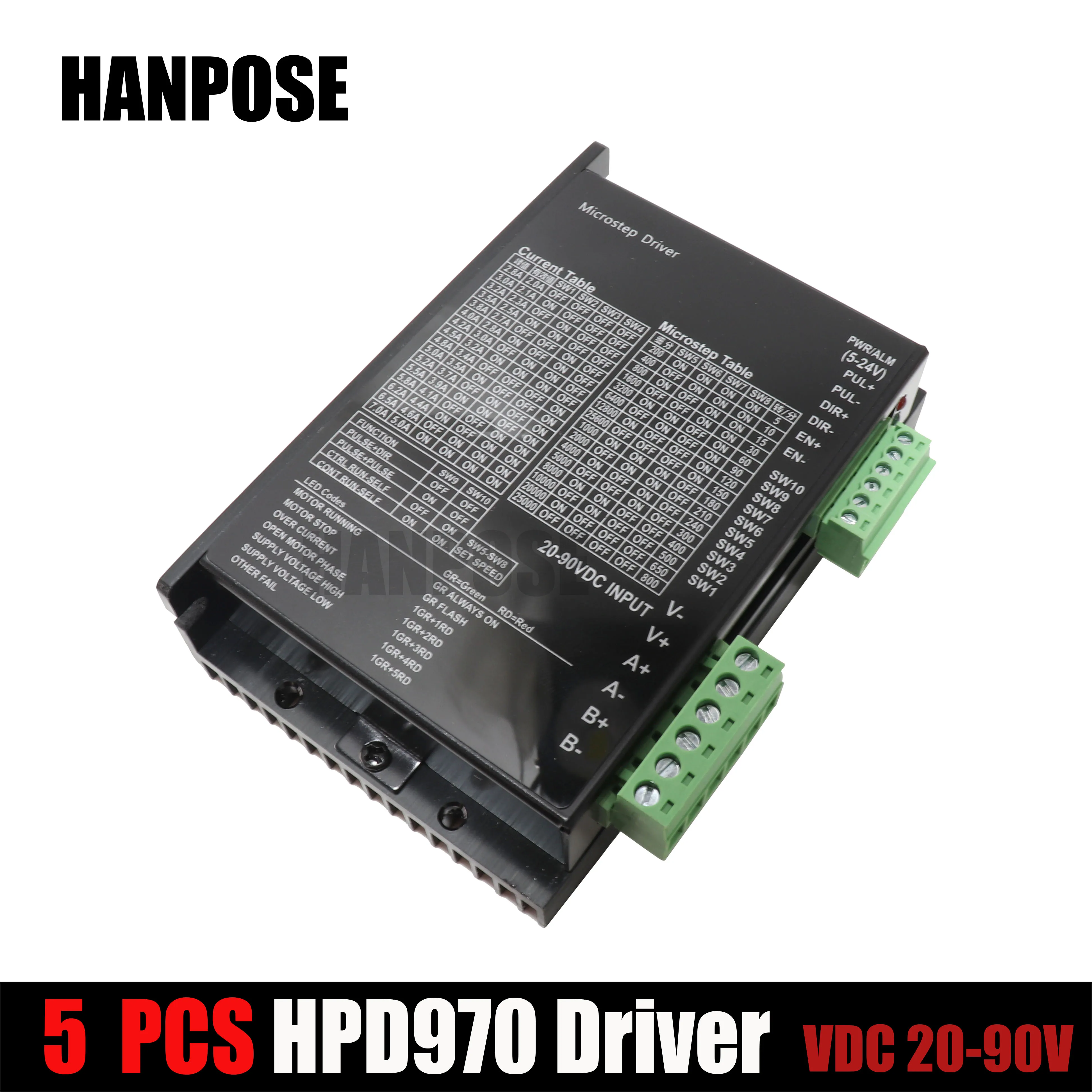 

5PCS HPD970 2-phase Stepper Motor Driver 42/57 Stepping Motor driver segments upgraded version