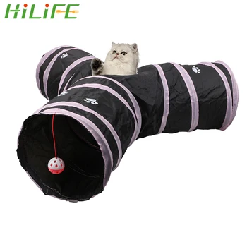 

HILIFE Play Tubes Balls Funny Pet Cat Tunnel 3 Holes Foldable Storage Kitten Toys 2 Colors Pet Supplies Tunnel Tubes