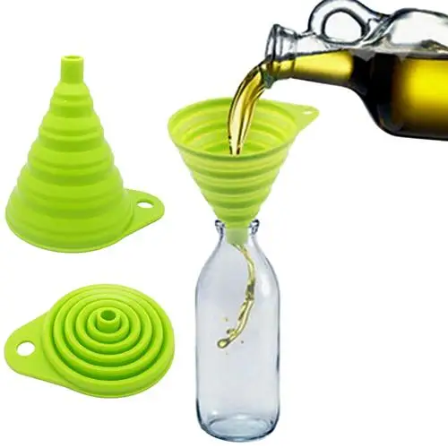 

Mini Silicone Gel Foldable Collapsible Style Funnel Hopper Practical Kitchen Tool Hung Household Liquid Dispensing Convenience