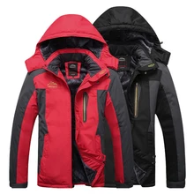 Мужские осенне-зимние водонепроницаемые куртки с капюшоном для походов, рыбалки, альпинизма, пальто размера плюс, меховая верхняя одежда