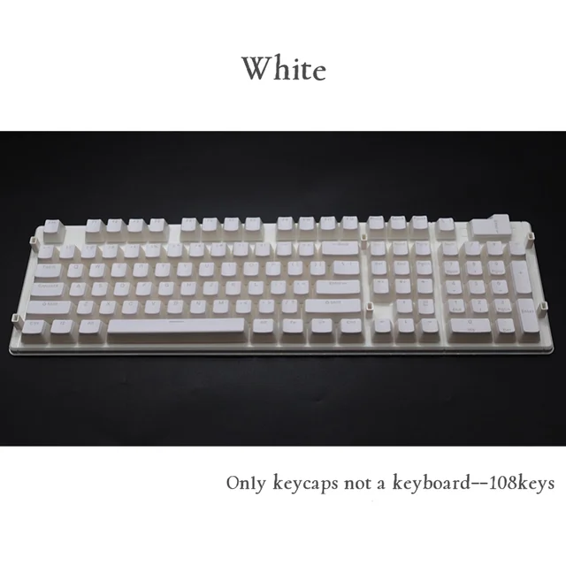 PBT OEM 108 Keys Pudding Keycaps For Cherry MX Switch Mechanical Keyboard RGB Gamer Keyboards Blue/Black/Brown/Black Switch White