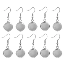 10/30 шт 10 мм 12 мм 14 мм плоские круглые заушный крючок серьги База Нержавеющая сталь установка заготовки под кабошон обрамление для самостоятельного изготовления ювелирных изделий