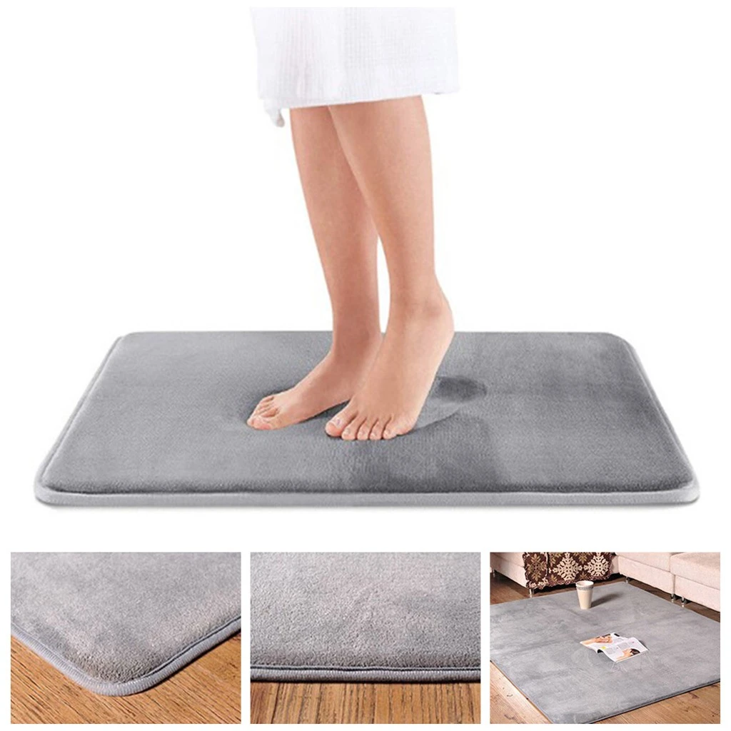 Dropship 60x40cm Bath Mat Bathroom Carpet Rug Coral Fleece Memory Foam Bathroom Mat Kitchen Door Floor Tapis De Bain Shower Rug Bath Mats Aliexpress