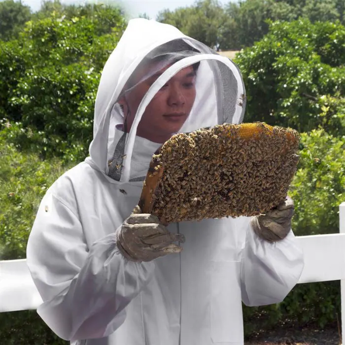 Горячий полный тела толстый защитный костюм анти-пчелиный костюм пальто Профессиональный защитный костюм пчеловодства L9#2